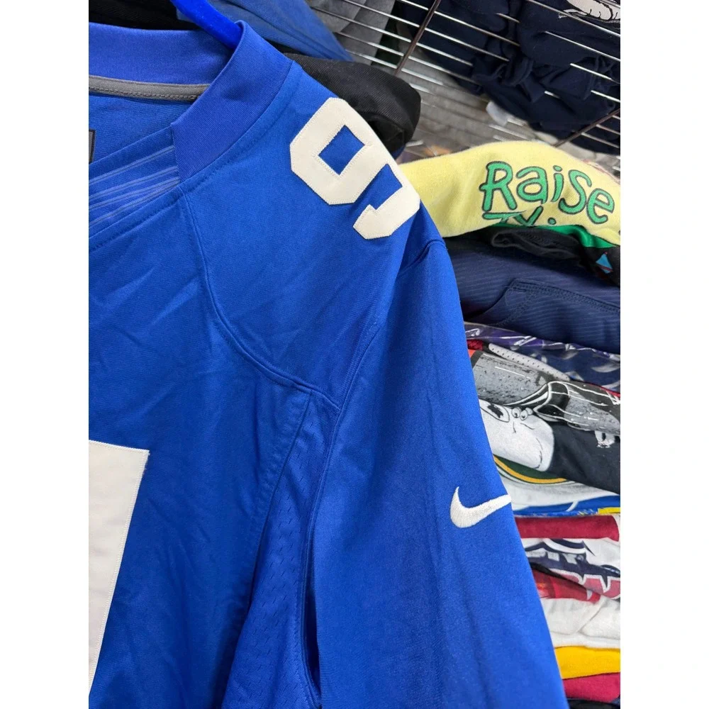 Nike Mens New York Giants Justin Tuck 91 NFL Jersey XL Blue Football On Field